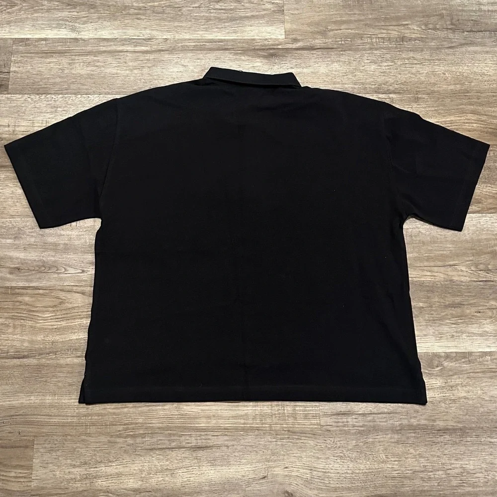 True Religion SS Overt Patch Polo Shirt Men's XXL Jet Black 109337 Y2K NWT